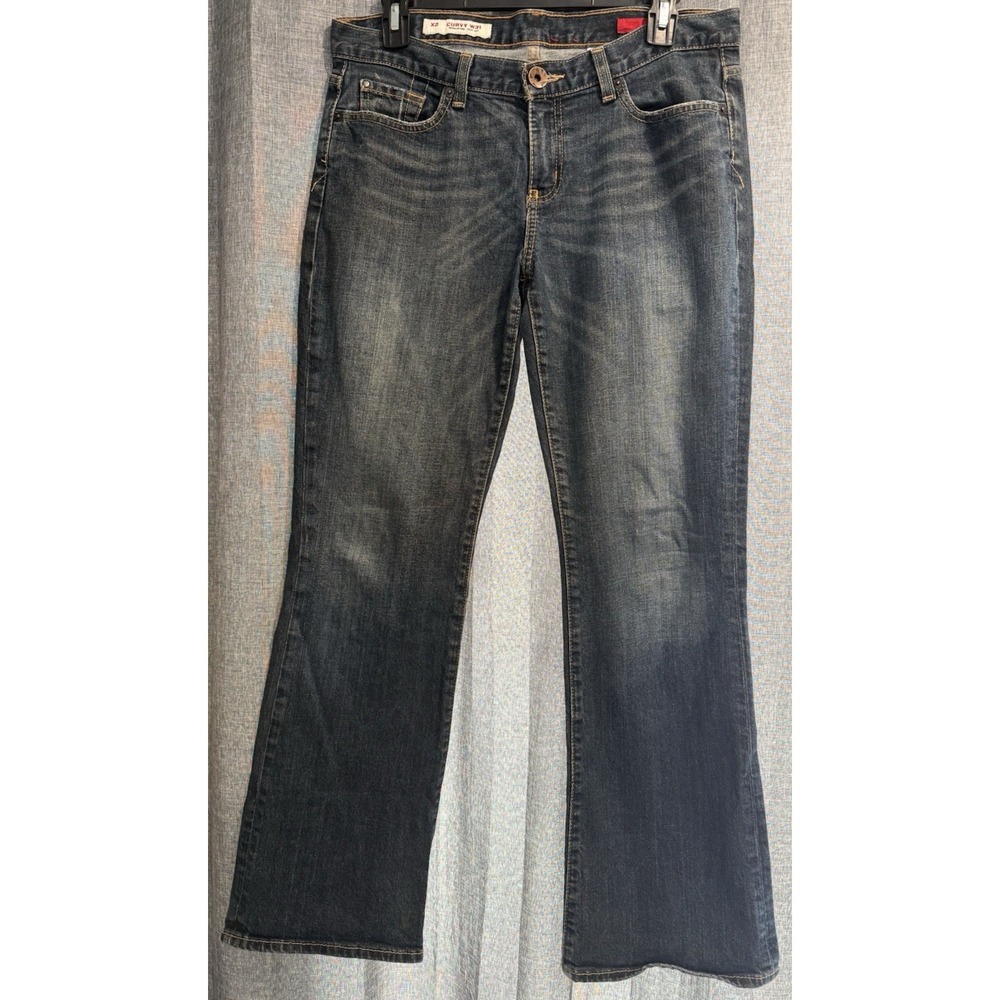 X2 Women's Blue Jeans Quality Denim Medium Wash Curvy W31 Bootcut Size 8 Short